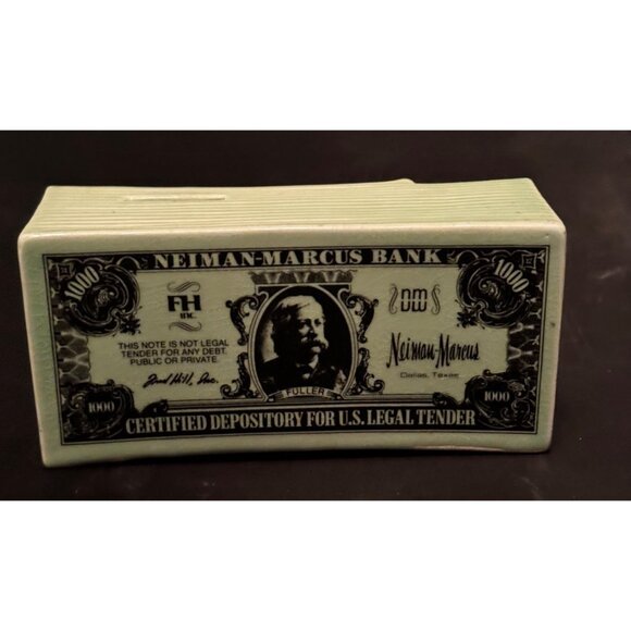 Neiman-Marcus Bank Stack Of Money Ceramic Coin Bank - Picture 6 of 12